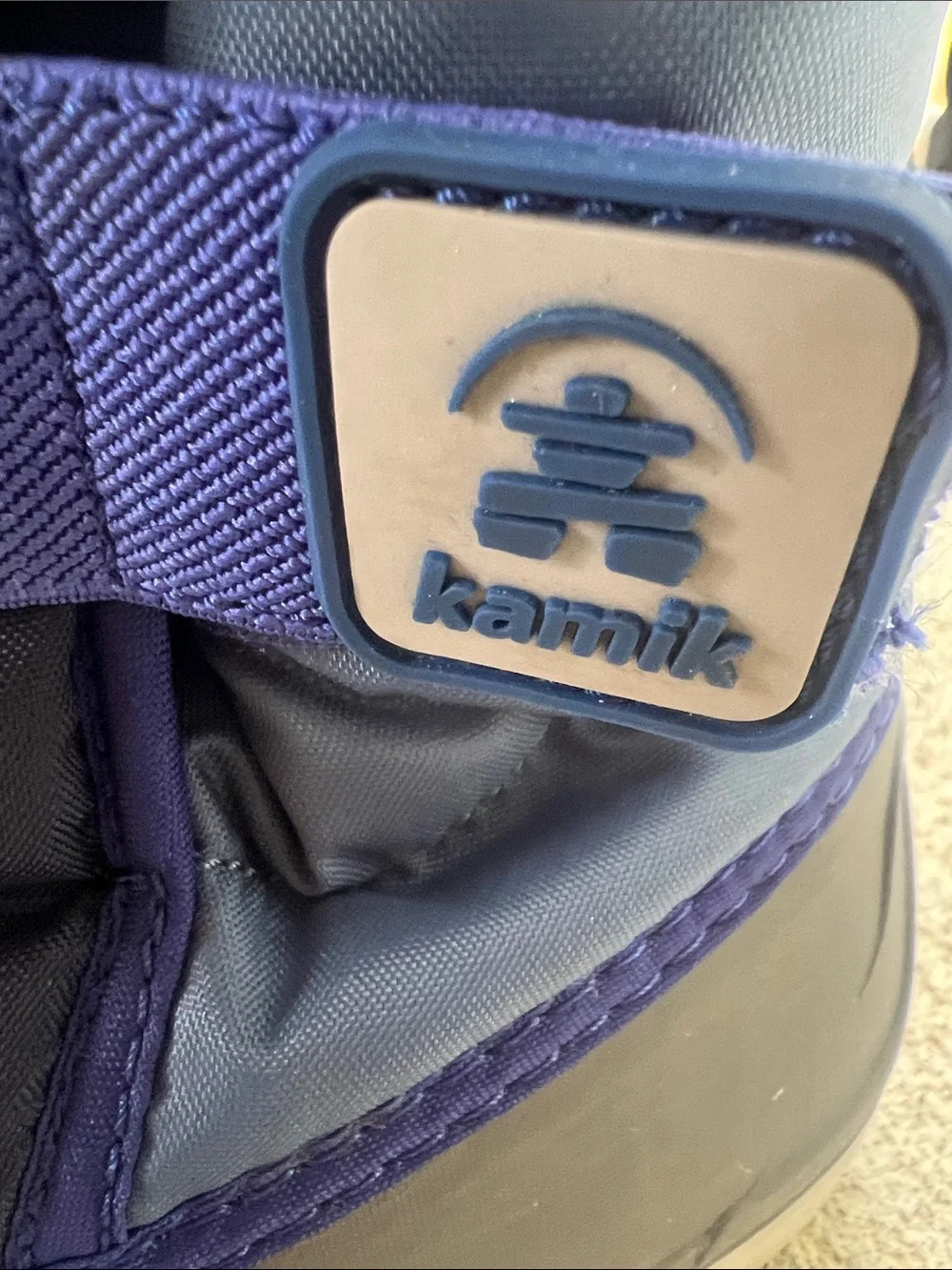 Kamik Navy and Gray Kids Winter Boots